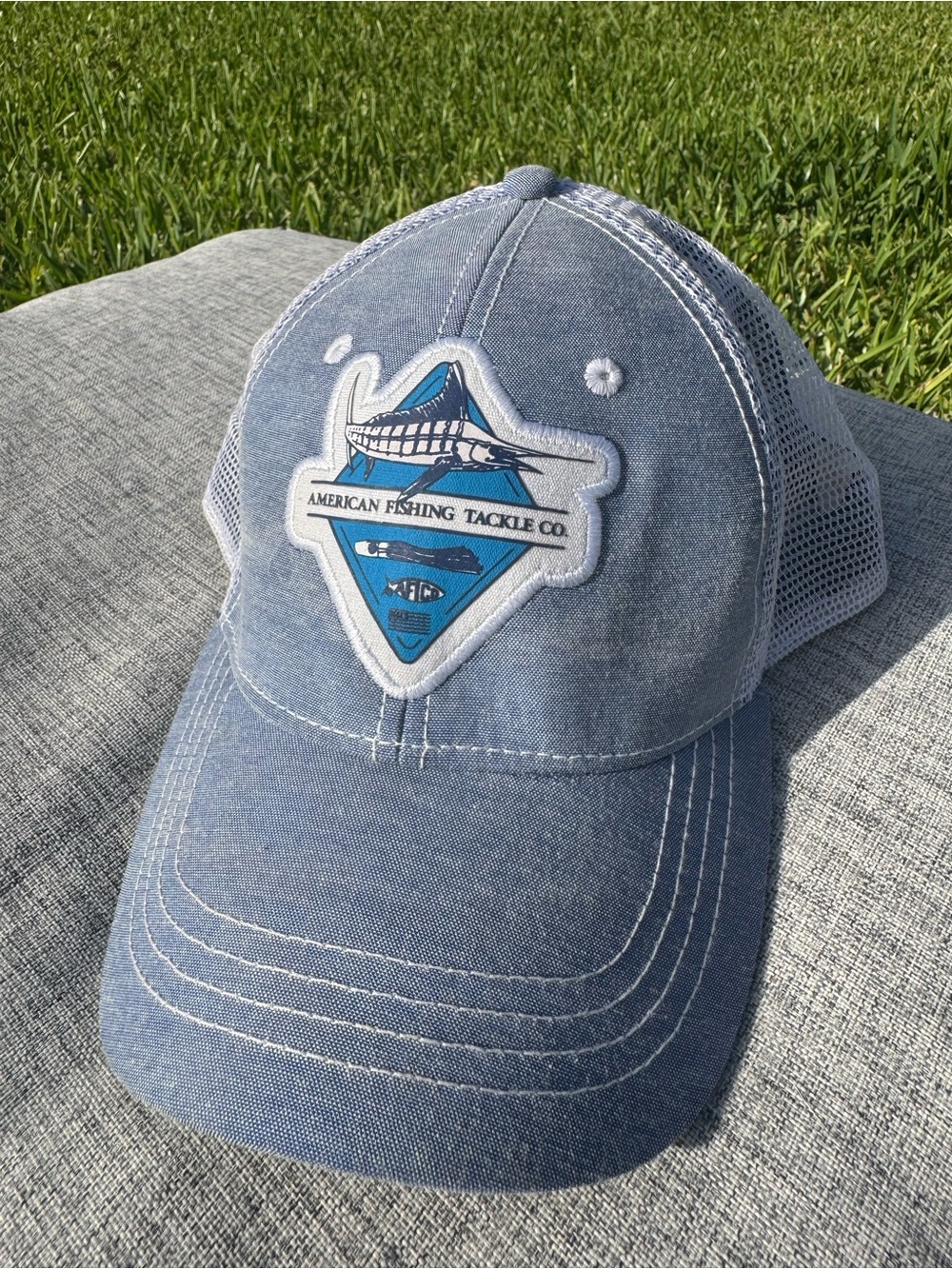 American Fishing Tackle Co. Blue Mesh Baseball Cap AFTCO